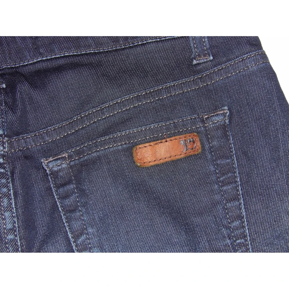 Joe's Jeans Cropped Denim Womens 27 Dark Blue Excellent Cuffed Stretch Mid Rise
